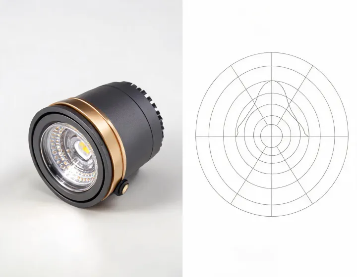 Commercial LED luminaire with optical distribution study
